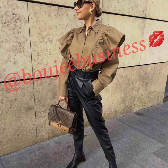 Zara Tops - ZARA Ruffled Poplin Blouse